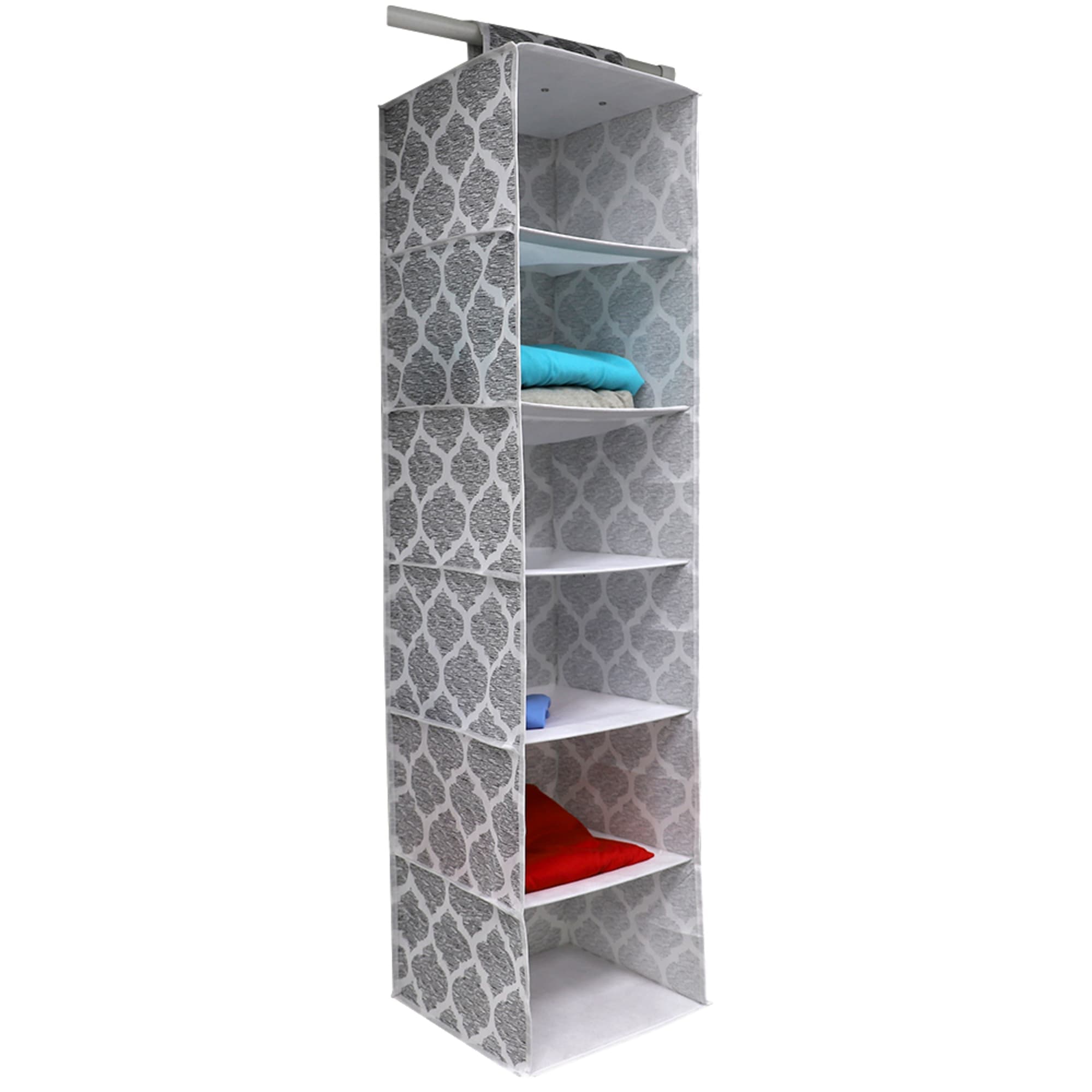 Home Basics Arabesque 6 Shelf Non-woven Hanging Closet Organizer, Grey $5.00 EACH, CASE PACK OF 12