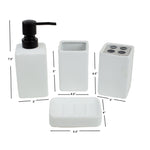 Load image into Gallery viewer, Home Basics Loft 4 Piece Ceramic Bath Accessory Set, White $12.00 EACH, CASE PACK OF 6
