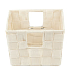 Load image into Gallery viewer, Home Basics Polyester Woven Strap Open Bin, Ivory $3.00 EACH, CASE PACK OF 6
