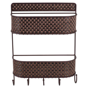 Home Basics Wall Mount Basket Weave 2 Tier Letter Rack Organizer, Bronze $10.00 EACH, CASE PACK OF 6