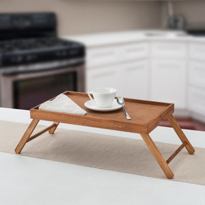 Home Basics Folding Multi-Purpose Rustic Bed Tray with Carved Handles, Pine $10.00 EACH, CASE PACK OF 6