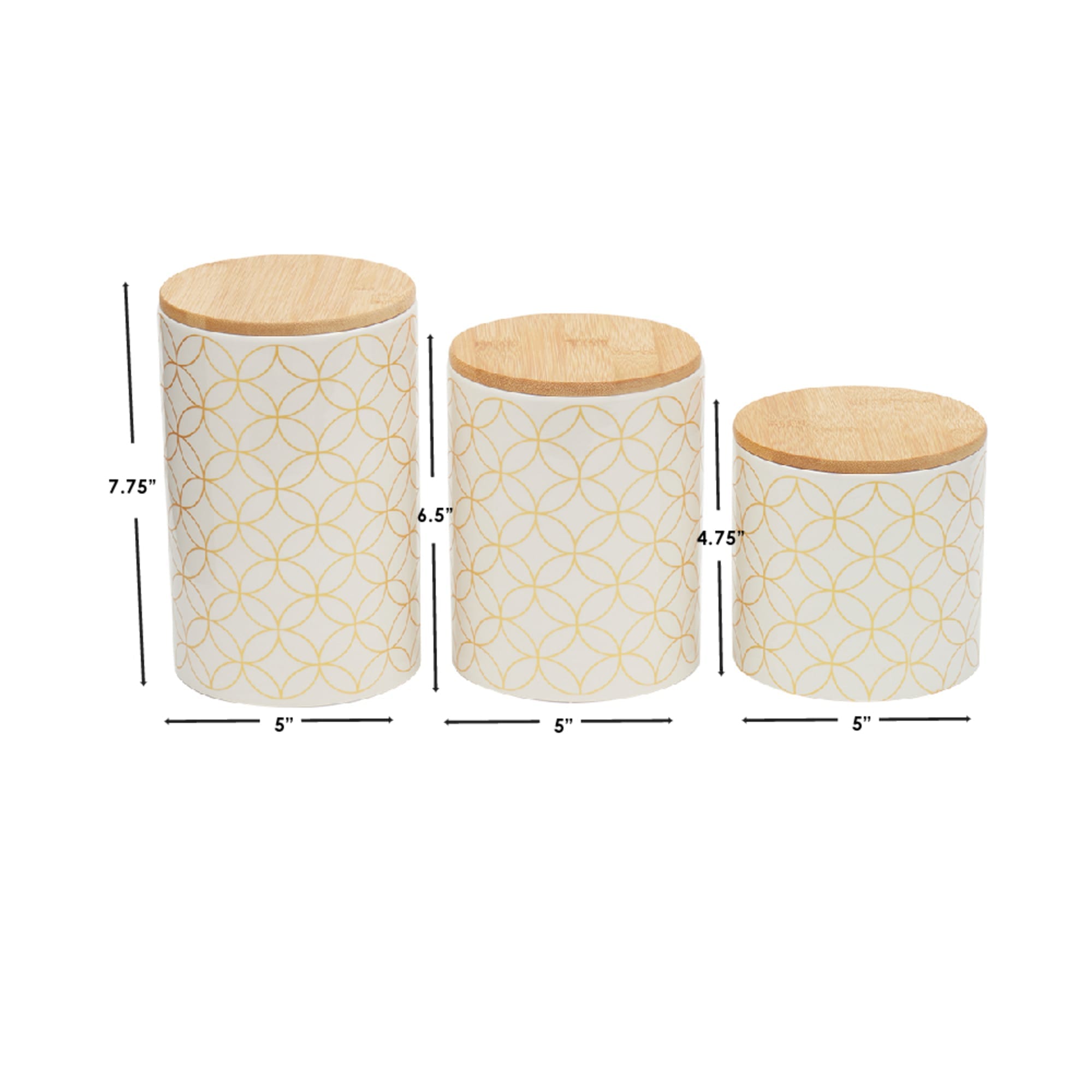 Home Basics Vescia 3 Piece Ceramic Canister Set with Bamboo Top, White
 $20.00 EACH, CASE PACK OF 3