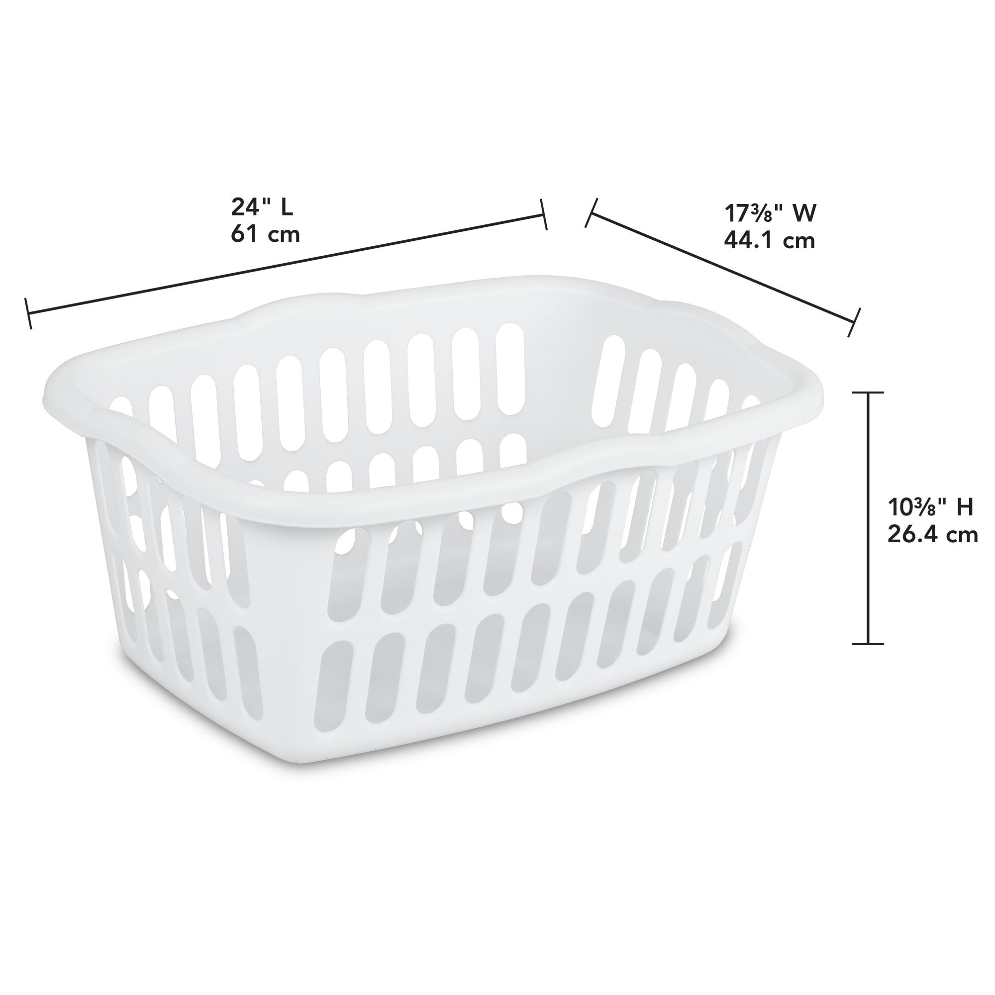 Sterilite 1.5 Bushel / 53 Liter Rectangular Laundry Basket - Clear