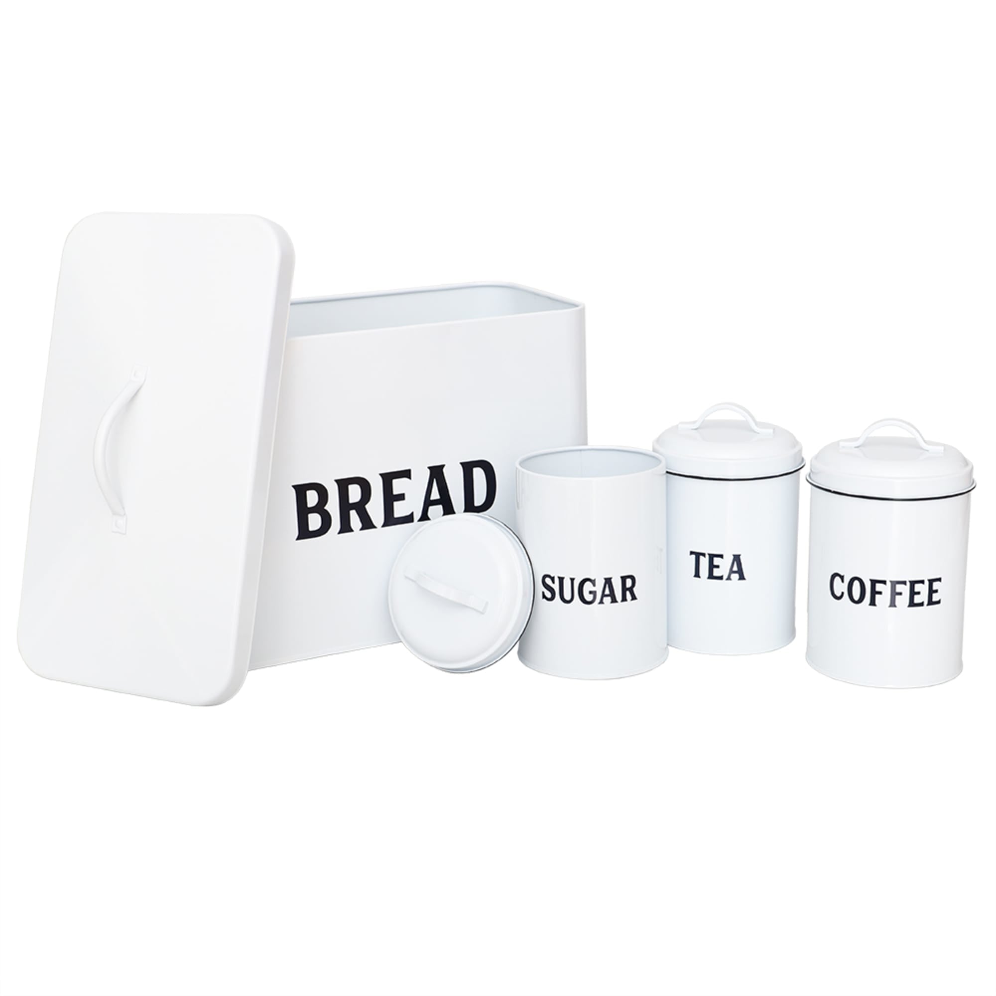 Home Basics Countryside 4 Piece Tin Counter Storage, White $20.00 EACH, CASE PACK OF 4