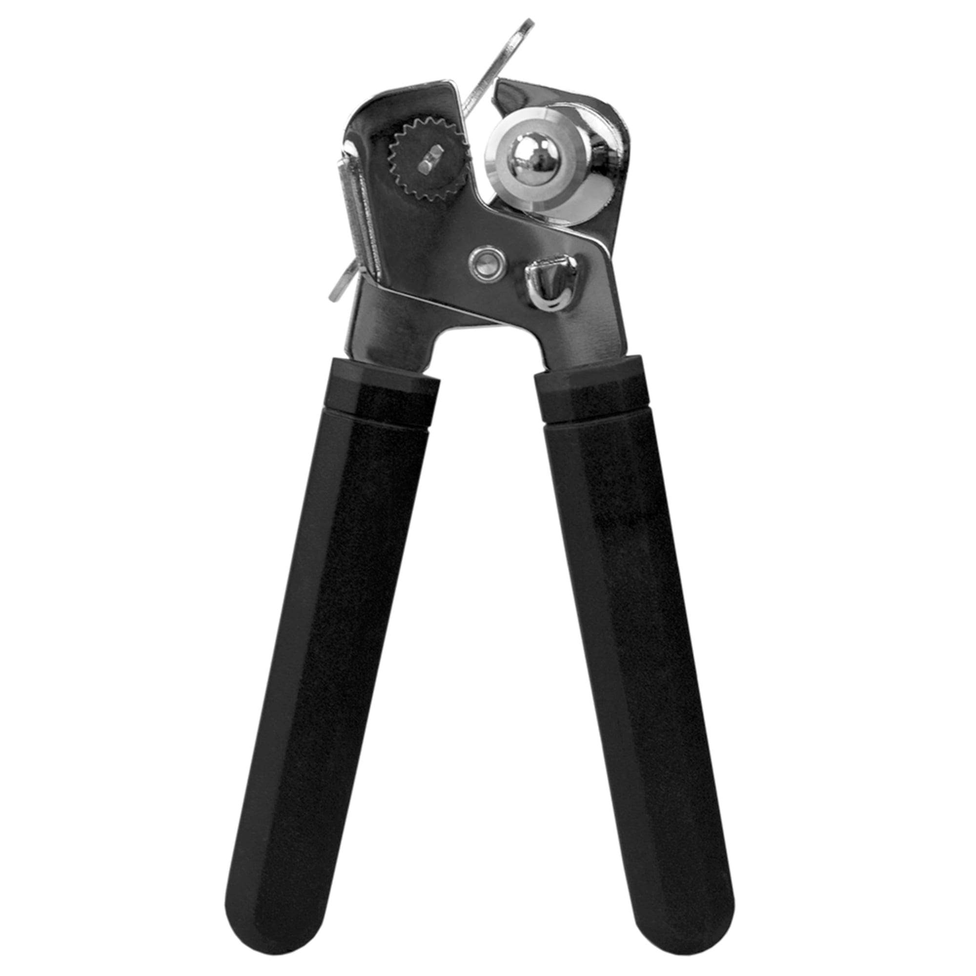 Home Basics Stainless Steel Manual Handheld Can Opener with Long Smooth Grip Rubber Handles, Black $2.00 EACH, CASE PACK OF 24