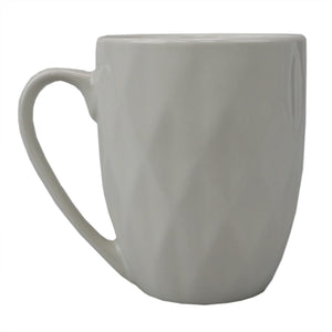 Home Basics Embossed Circle 11.5 oz Ceramic Mug, White $2.00 EACH, CASE PACK OF 24