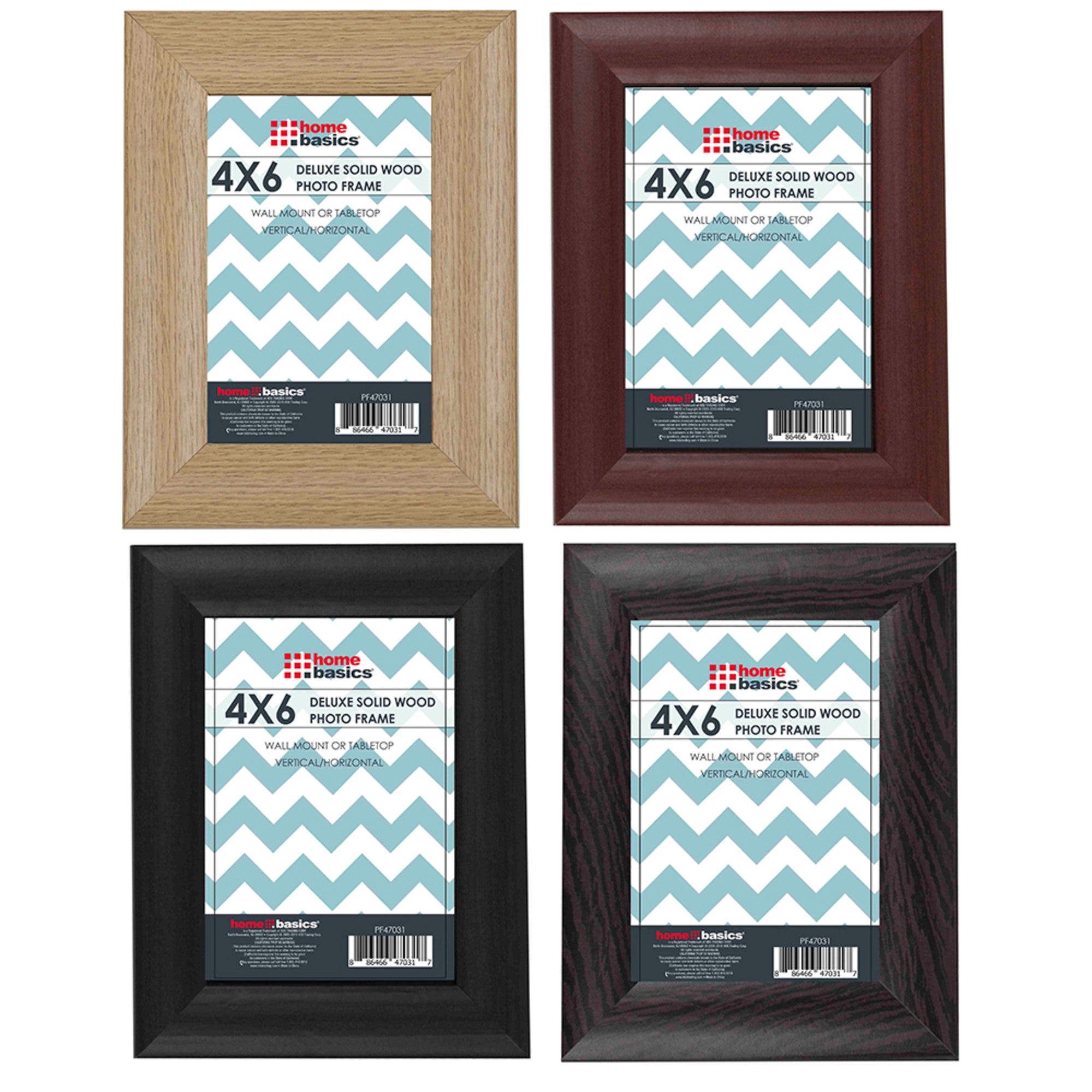 Home Basics 4” x 6” Deluxe Solid Wood Picture Frame - Assorted Colors
