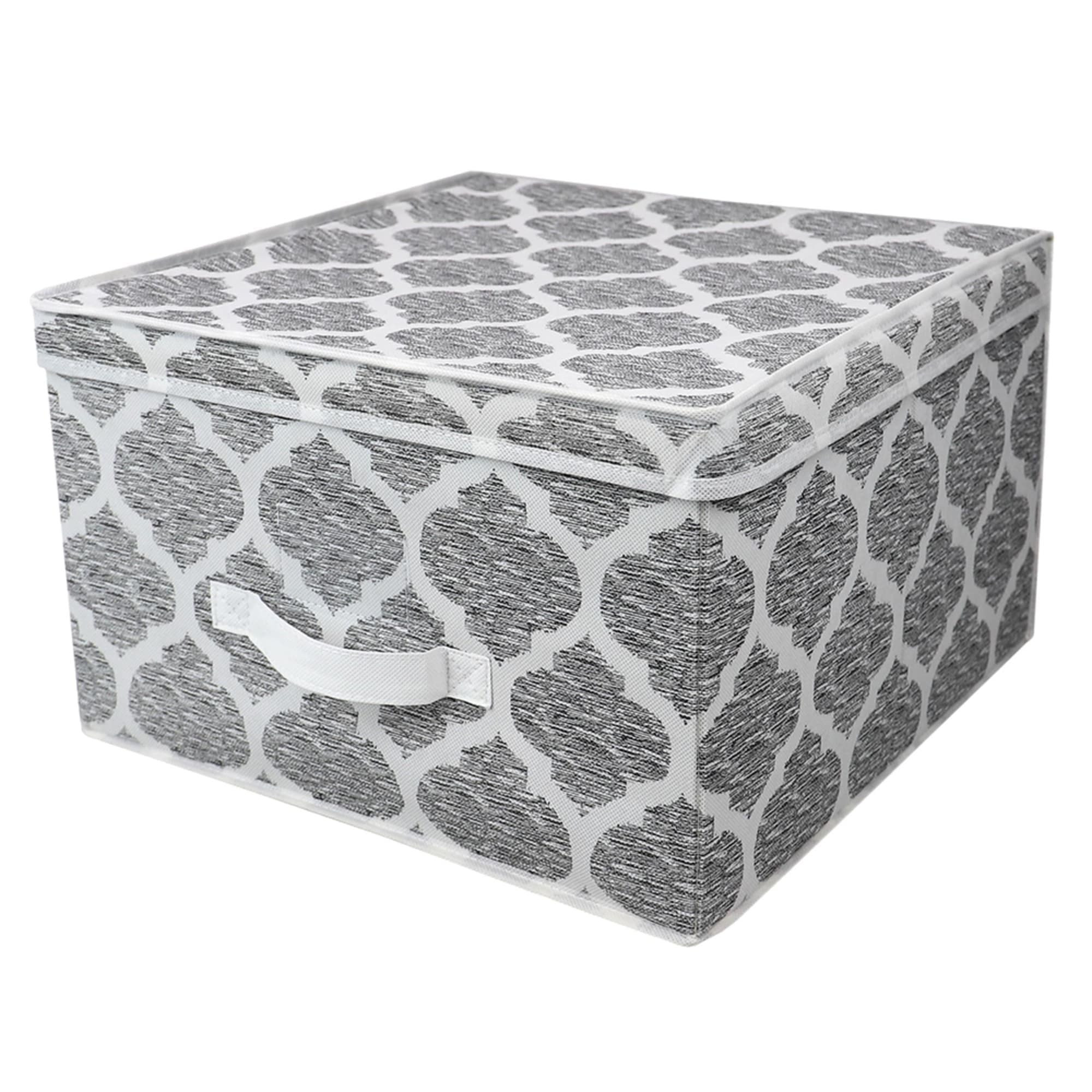 Home Basics Arabesque Jumbo Non-Woven Storage Box with Label Window, Grey $6.00 EACH, CASE PACK OF 12
