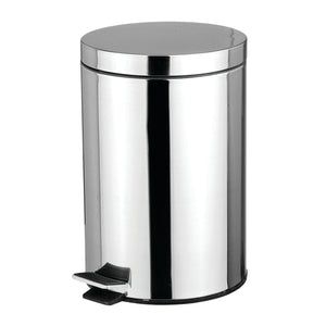 Home Basics 12 Liter Polished Stainless Steel Round Waste Bin, Silver $20.00 EACH, CASE PACK OF 4