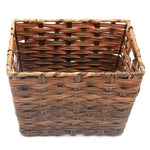 Load image into Gallery viewer, Home Basics Medium Faux Rattan Basket with Cut-out Handles, Coffee $10.00 EACH, CASE PACK OF 6
