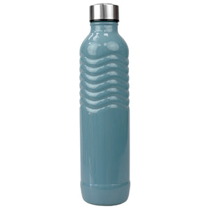 Home Basics Glacier Textured Grip 24 oz. Glass Travel Water Bottle with Easy Twist-on Leak Proof Steel Cap - Assorted Colors