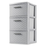 Load image into Gallery viewer, Sterilite 3 Drawer Weave Tower, Cement $32.00 EACH, CASE PACK OF 2
