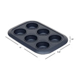 Load image into Gallery viewer, Michael Graves Design Textured Non-Stick 6 Cup Carbon Steel Muffin Pan, Indigo $5.00 EACH, CASE PACK OF 12

