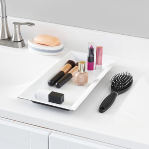 Home Basics Plastic Vanity Tray, White $4.00 EACH, CASE PACK OF 12
