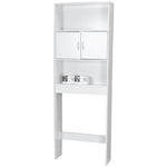 Load image into Gallery viewer, Home Basics 3 Tier MDF Over The Toilet Bathroom Shelf With Open Shelving and Cabinets, White $60.00 EACH, CASE PACK OF 1
