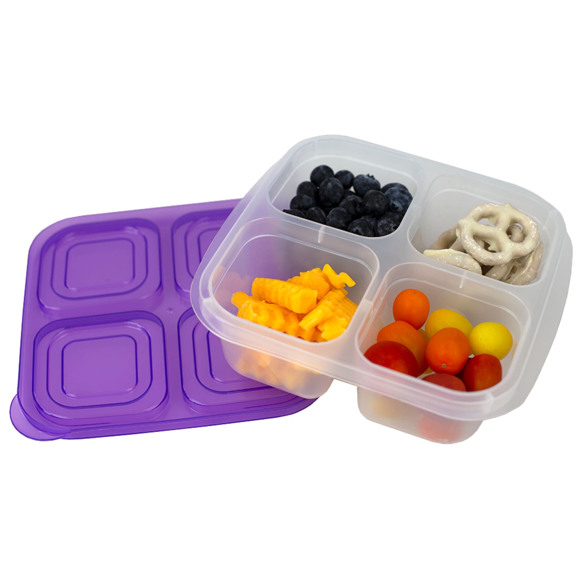 Home Basics Four Compartment Plastic Food Storage Container Set, (Set of  8), Multi-Color, FOOD PREP