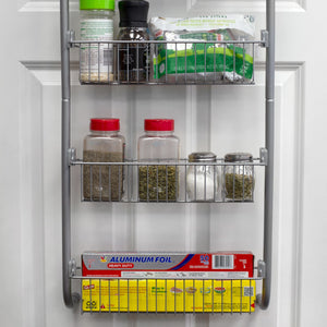 Home Basics Heavy Duty 4 Tier Over the Door Metal Pantry Organizer, Grey $25.00 EACH, CASE PACK OF 6