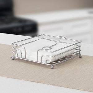 Home Basics Chrome Plated Steel  Flat Napkin Holder with Weighted Pivoted Arm $5.00 EACH, CASE PACK OF 12