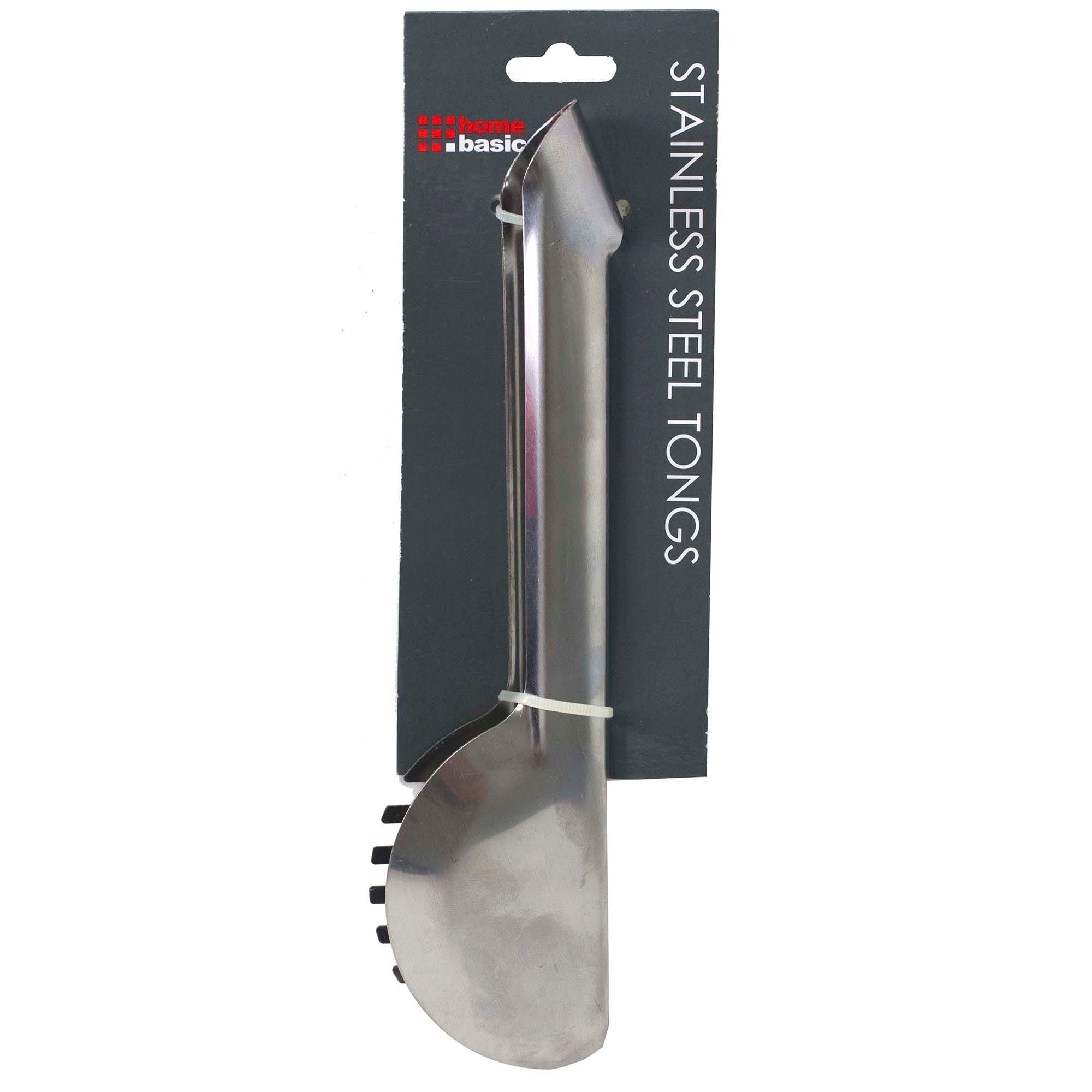 Home Basics Stainless Steel Tongs, Silver $2.00 EACH, CASE PACK OF 24