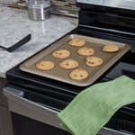 Load image into Gallery viewer, Home Basics Aurelia Non-Stick 12.6” x 16” Carbon Steel Cookie Sheet, Gold $6 EACH, CASE PACK OF 12
