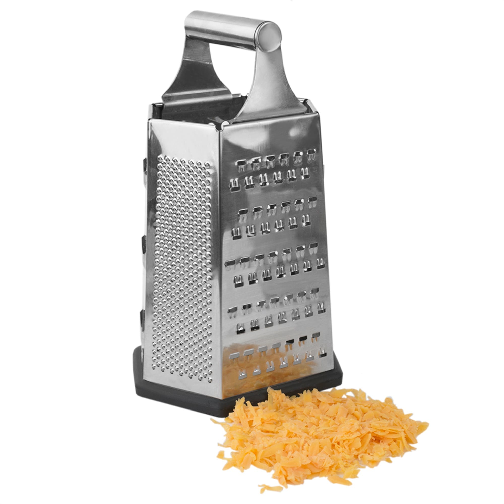 Home Basics Heavy Weight 6 Sided Stainless Steel Cheese Grater with Non-Skid Rubber Base, Black $4.00 EACH, CASE PACK OF 24