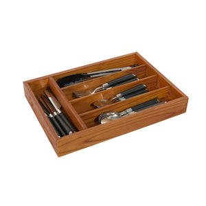 Home Basics Natural Pine 5 Compartment Cutlery Organizer Tray $6.50 EACH, CASE PACK OF 12