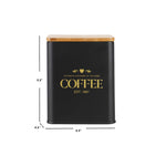 Load image into Gallery viewer, Home Basics Bistro 50 oz. Tin Coffee Canister with Bamboo Top, Black $6.00 EACH, CASE PACK OF 12
