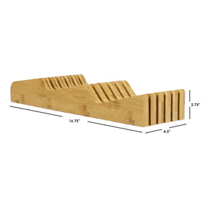 Home Basics Contemporary Wave Horizontal In Drawer Bamboo Knife Block, Natural $15.00 EACH, CASE PACK OF 6