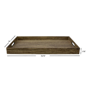 Home Basics Wood-Like Rustic Serving Tray with Cut-Out Handles, Brown $12.00 EACH, CASE PACK OF 6