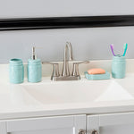 Load image into Gallery viewer, Home Basics 4 Piece Ceramic Mason Jar Bath Set, Mint $10.00 EACH, CASE PACK OF 6
