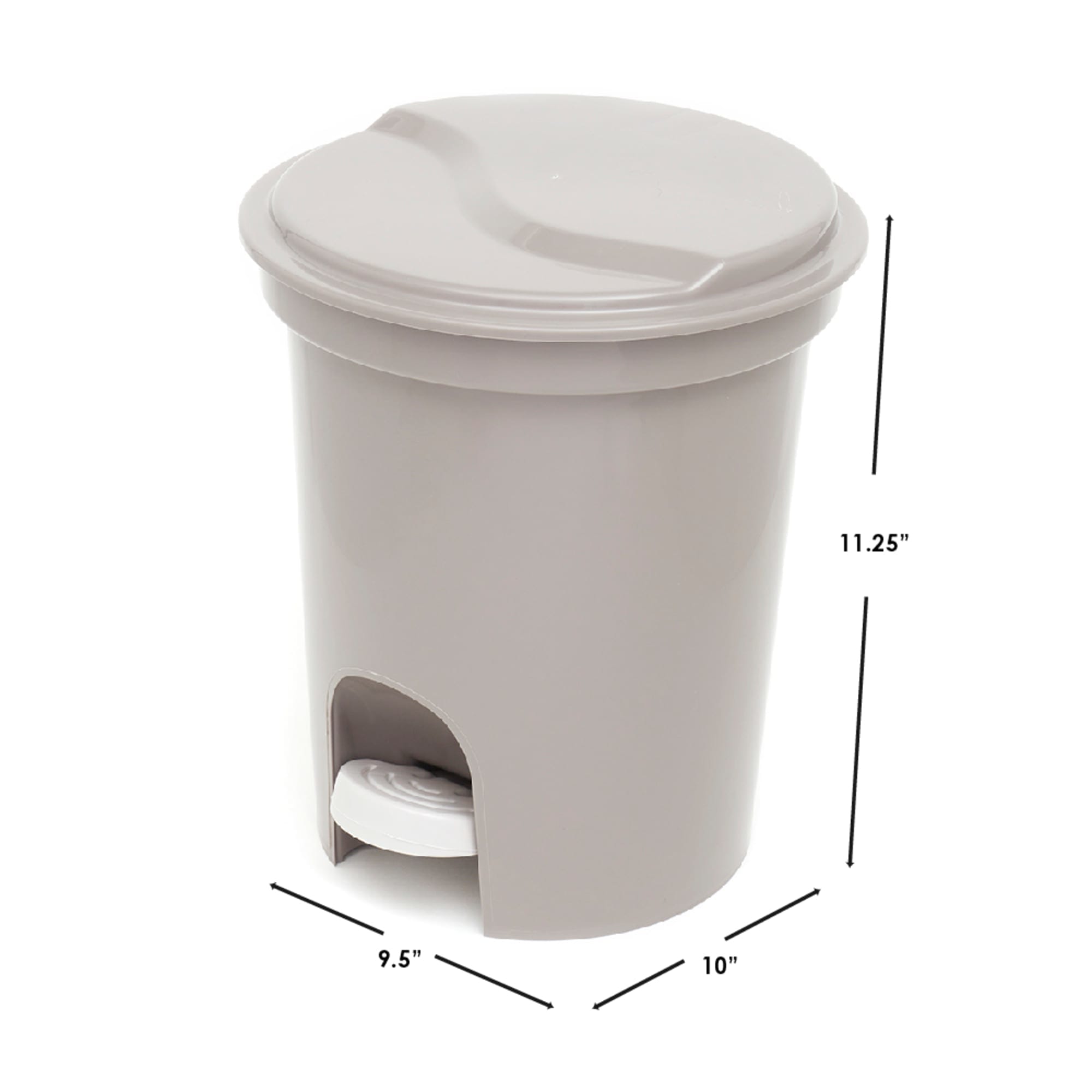 Home Basics 8 Liter Plastic Step on Waste Bin, Grey $6 EACH, CASE PACK OF 6