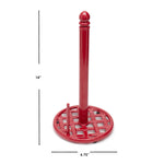 Load image into Gallery viewer, Home Basics Weave Freestanding Cast Iron Paper Towel Holder with Dispensing Side Bar, Red $10.00 EACH, CASE PACK OF 3
