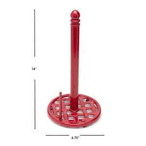 Home Basics Weave Freestanding Cast Iron Paper Towel Holder with Dispensing Side Bar, Red $10.00 EACH, CASE PACK OF 3
