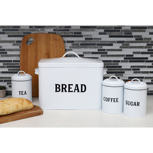 Home Basics Countryside 4 Piece Tin Counter Storage, White $20.00 EACH, CASE PACK OF 4