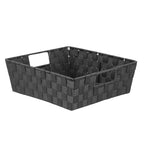 Load image into Gallery viewer, Home Basics Large Polyester Woven Strap Open Bin, Black $6.00 EACH, CASE PACK OF 6
