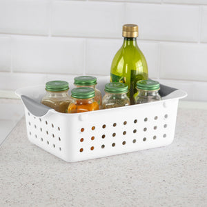 Sterilite Small Ultra™ Basket / White basket with Titanium inserts $3.00 EACH, CASE PACK OF 12