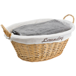 Home Basics Wicker Laundry Basket with Removeable Liner, Natural $10.00 EACH, CASE PACK OF 6