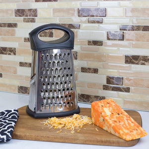 Home Basics 4 Sided Stainless Steel Cheese Grater with Storage Container $4.00 EACH, CASE PACK OF 24