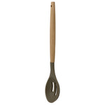 Load image into Gallery viewer, Home Basics Karina High-Heat Resistance Non-Stick Safe Silicone Slotted Spoon with Easy Grip Beech Wood Handle, Grey $2.50 EACH, CASE PACK OF 24
