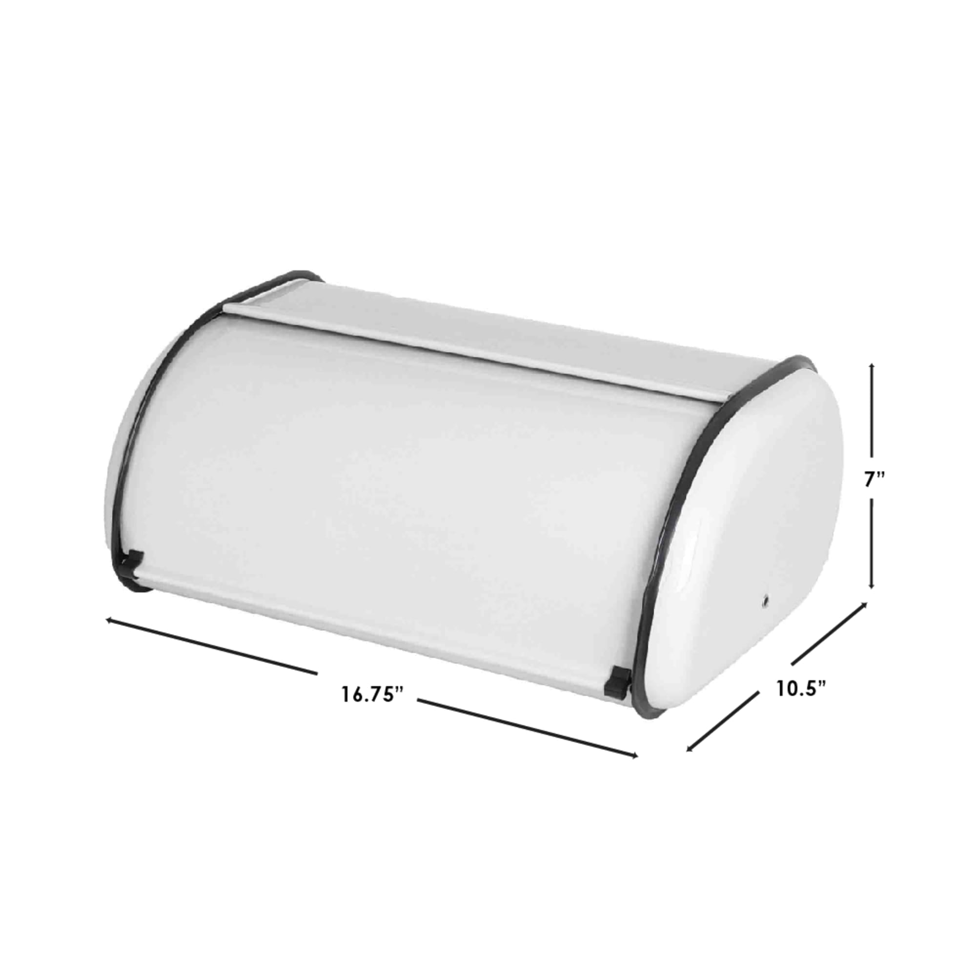 Home Basics Roll-Top Lid Steel Bread Box, White $20.00 EACH, CASE PACK OF 6