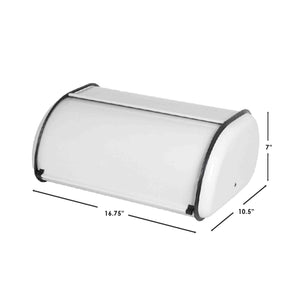 Home Basics Roll-Top Lid Steel Bread Box, White $20.00 EACH, CASE PACK OF 6