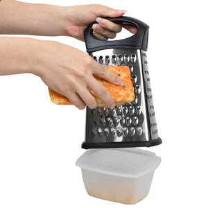 Home Basics 4 Sided Stainless Steel Cheese Grater with Storage Container $4.00 EACH, CASE PACK OF 24