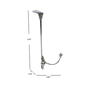 Home Basics Over the Door Double Hook with Rounded Knobs, Chrome $1.50 EACH, CASE PACK OF 36