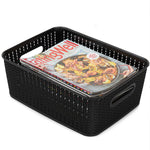 Load image into Gallery viewer, Home Basics 12.5 Liter Plastic Basket With Handles, Black $5 EACH, CASE PACK OF 6
