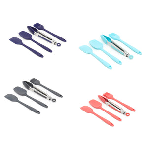 Home Basics 4 Piece Silicone Kitchen Tool Set - Assorted Colors