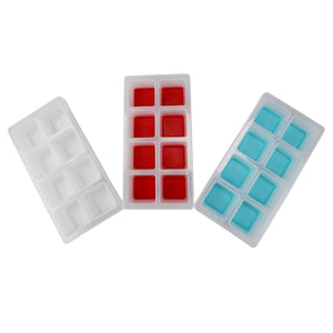 Home Basics 8 Compartment Instant Release Jumbo Plastic Ice Cube Tray, (Pack of 2) - Red