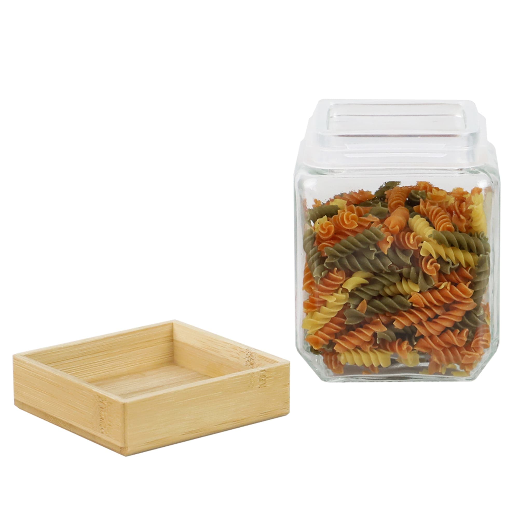 Home Basics 42 oz Square Glass Canister with Bamboo Lid

 $4.00 EACH, CASE PACK OF 12