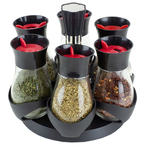 Home Basics Contemporary Gourmet Revolving 6-Jar Spice Rack, Black $12.00 EACH, CASE PACK OF 8