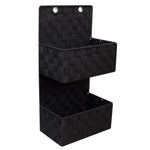 Load image into Gallery viewer, Home Basics 2 Tier Polyester Woven Hanging Organizer, Black $8.00 EACH, CASE PACK OF 6
