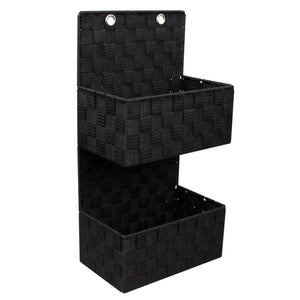 Home Basics 2 Tier Polyester Woven Hanging Organizer, Black $8.00 EACH, CASE PACK OF 6